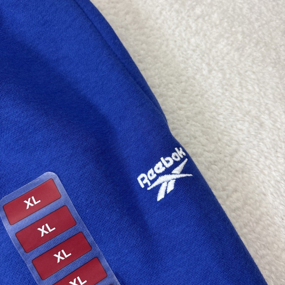 NEW REEBOK Mens Fleece Joggers Sweatpants XL Blue Athletic Pants Tapered Stretch - Picture 11 of 13